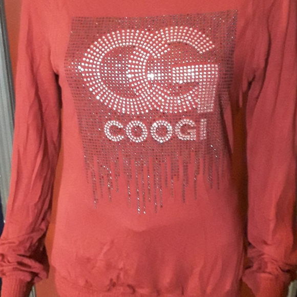 COOGI rhinestone shirt with keyhole back size M - Picture 2 of 6